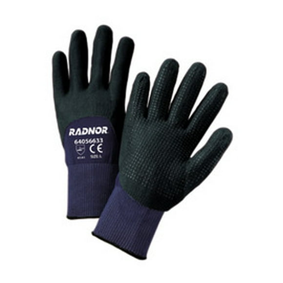 RADIANS RWG13S Foam Nitrile Coated Gloves Black/Gray Palm Coverage 12PK S